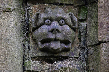 Stone Carving at Plantation Garden in Norwich, UK