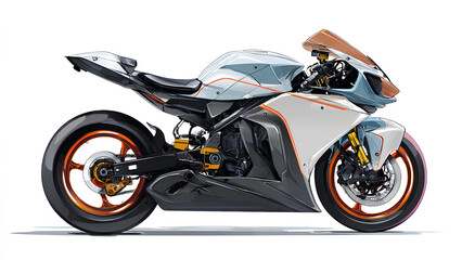 motorcycle on white background