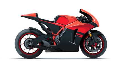 red motorcycle on white background