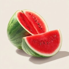 Sliced juicy watermelon vibrant freshness delightful sweet fruit summer refreshment healthy snack delicious food healthy eating