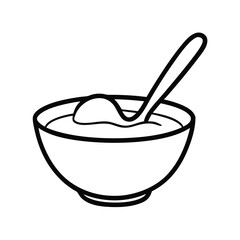 black and white illustration of a bowl of dip