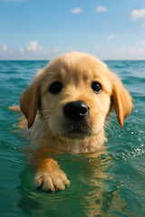 Cute Labrador Puppy Enjoying the Water

Young Dog Swimming in Clear Tropical Waters