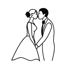 bride and groom silhouette