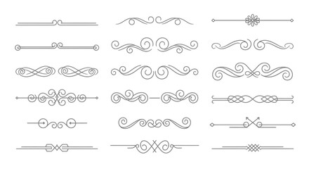 Elegant Ornament Collection: A curated collection of ornate dividers, featuring a variety of scrollwork, lines.