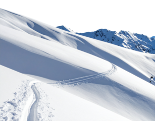  Dynamic Snow Slope with Sharp Ski Trails and Crisp Sky – PNG Isolated Sports Landscape