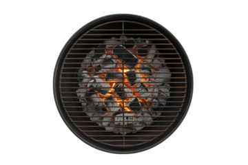 Hot barbecue grill with glowing coals and grate