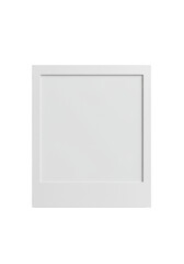 Empty, transparent instant photo frame, classic polaroid style, matte finish, blank white canvas, isolated on transparent with soft shadow. Concept of potential and anticipation for memories