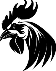 Fototapeta premium Rooster - Black and White Isolated Icon - Vector illustration