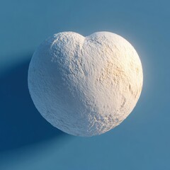 Abstract heart shape composition with stucco texture a dreamy sphere love representation render