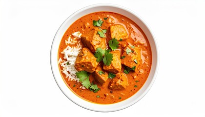 Creamy chicken curry with rice