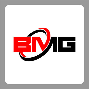 BMG logo. BMG letter. BMG letter logo design. Initials BMG logo linked with circle and uppercase monogram logo. Modern Red and Black Initials Logo for Corporate, BMG typography for technology,