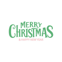 merry christmas and happy new year lettering