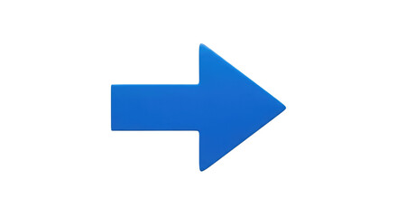 Blue arrow pointing right isolated on a transparent background