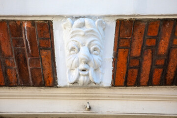 Face Stone Carving at Queen Annes Gate in Westminster, London