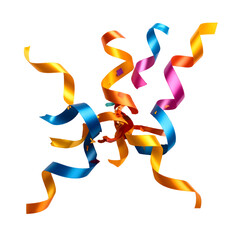 Colorful, Curving Ribbons in Various Hues, Dancing and Floating Elegantly