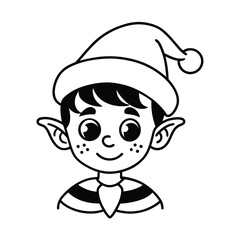 cute Christmas elf cartoon illustration
