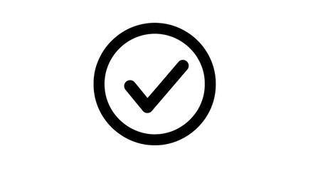 Checkmark inside circle isolated on a transparent background