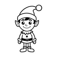 cute Christmas elf cartoon illustration