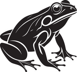 Stylized black frog with white accents amphibian