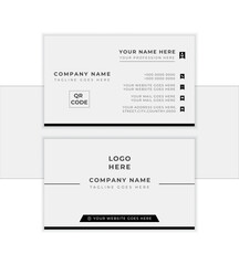 Double-sided creative business card template. Clean and professional business card. Modern concept with luxury decoration art. logo and Qr code. Vector illustration print template.
              
