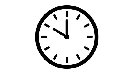 Clock face with hour markers isolated on a transparent background