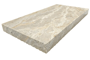 Rectangular beige and gray stone slab with natural veining image