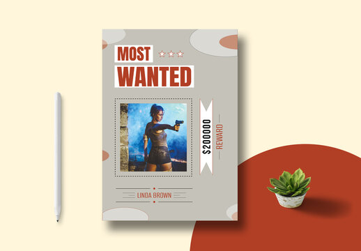 Most Wanted Poster Template Layout