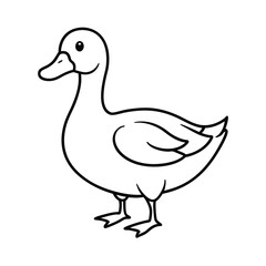 duck in doodle simple style