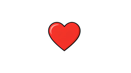 red heart isolated on white background