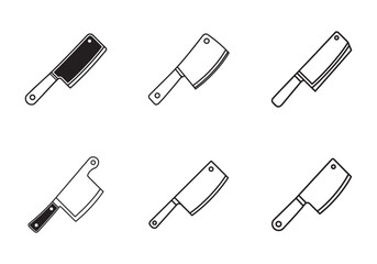 meat cleaver icon line art vector illustration