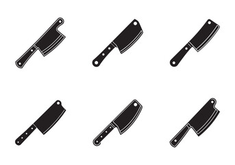 meat cleaver icon silhouette vector illustration