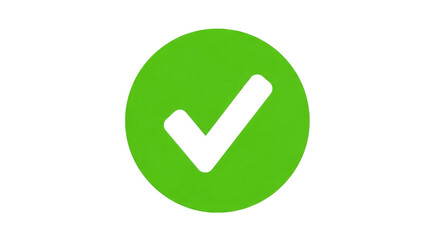 Green Check Mark Symbol isolated on a transparent background