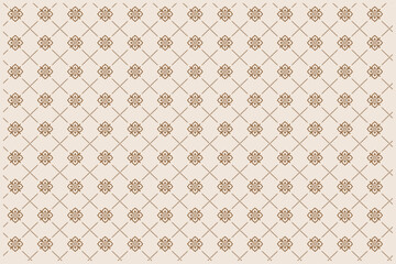 Grey vintage seamless geometric pattern with mosaic shapes and square tile design