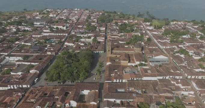 Aerial view of Barichara in Santander district, Colombia.