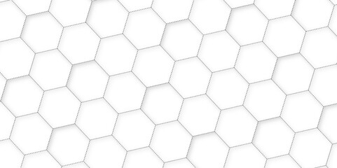 Abstract background white, gray hexagon dot line with seamless geometric pattern texture. futuristic geometry pattern honeycomb mosaic texture design. hexagon grid minimalist mesh cell texture design.