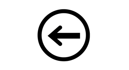 Leftward Arrow Icon isolated on a transparent background
