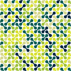 Seamless abstract metaballs geometric pattern forming diagonal lines with green gradient