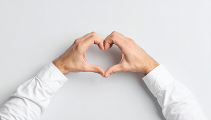 Hands in White Shirt Making Heart Shape