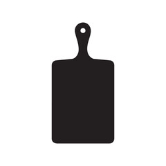 Basic Kitchen Cutting Board with Handle Icon Silhouette Vector Sign Symbol