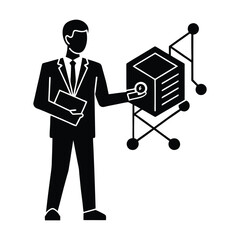 Smart Contract silhouette vector illustration