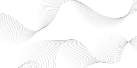 White wave curve lines banner background design. Abstract soft wave lines dynamic flowing gray light isolated background. Vector Illustration of the gray pattern of lines. Black stripes on white .