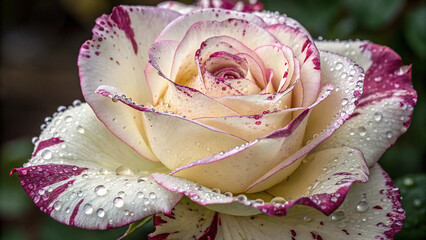 Macro Rose with Pink Edges and Dew Drops flower water droplets