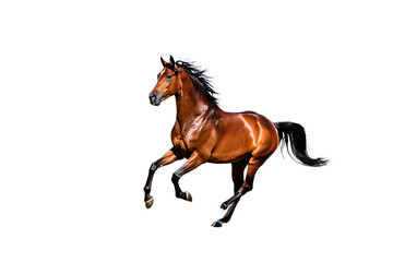 Obraz premium Black horse isolated on white background running gallop stallion silhouette vector illustration