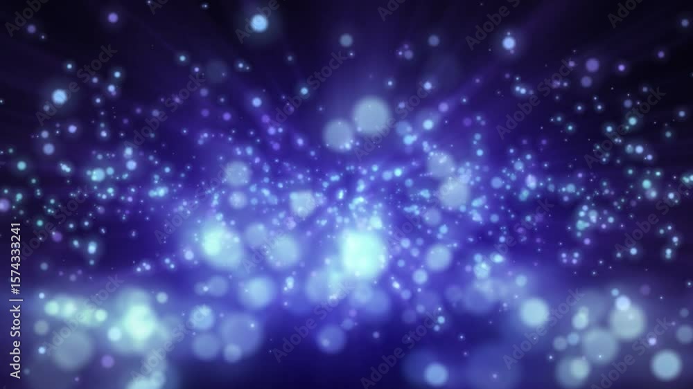 Wall mural abstract fantasy background shiny particles dust rays and energy flow loop