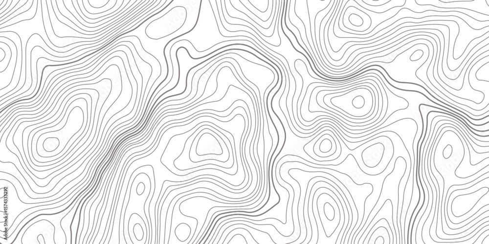 Poster abstract topographic map contour, white background and black wave lines pattern texture. geographic 