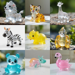 A delightful collection of classic resin zoo animal figurines
