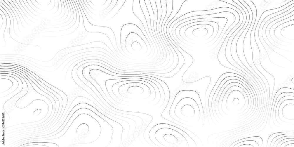 Poster abstract topographic map contour, white background and black wave lines pattern texture. geographic 