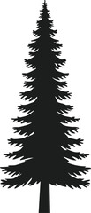 Fototapeta premium Tall Pine Tree Silhouette Vector for Nature and Forest Designs