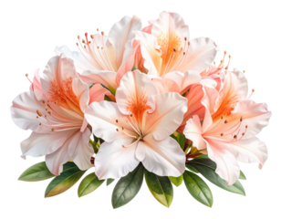  "Pink Azalea Bloom with Ruffled Petals, Top View Realistic Style, Isolated PNG"And transparent the background.