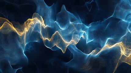 Abstract interplay of light and shadow in flowing ethereal waves pattern